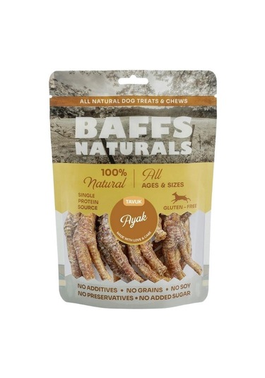Baffs Naturals Kurutulmuş Tavuk Ayağı Köpek Ödülü 100 Gr