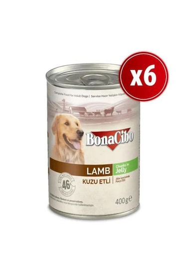 Bonacibo Jöleli Kuzu Etli Yetişkin Köpek Konserve 6 x 400 G