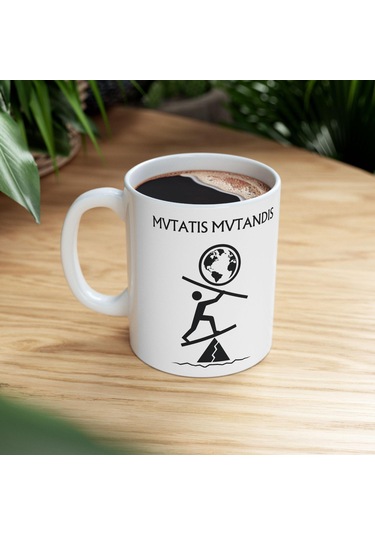 Mutatis Mutandis Kupa Bardak Değişimi Ve Uyumu Yansıtan Felsefi Tasarım Hediyesi Beyaz