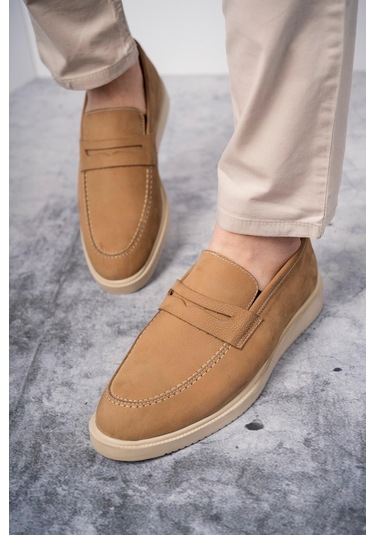 Muggo Jones Garantili Erkek Günlük Klasik Hakiki Deri Casual Rahat Ortopedik Ayakkabı Bej