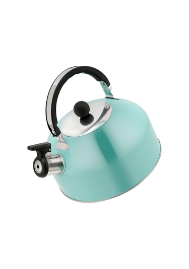 Soba İçin Mavi Paslanmaz Çelik Çay Su Isıtıcısı - Ergonomik Saplı 2 Litre Islıklı Çaydanlık Inox