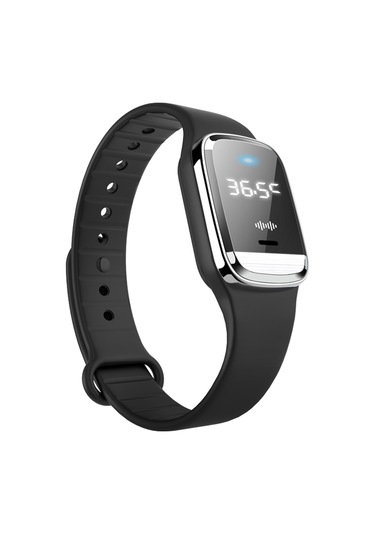 Yaleker Siyah M20 Ultrasonik Sinir Boğucu Saat - Saat Ve Sicaklık Ölçer Özellikli Silikon Kol Saati Siyah