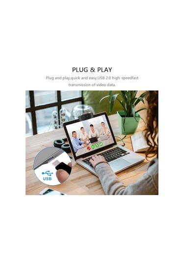 Skycity 1080p Hd Usb Webcam Mikrofonlu - Hızlı Kurulum, Gürültü Azaltma, 90 Görüş Açısı - Online Öğretim, Konferans, Canlı Yayın İçin