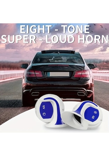 Chuangyinshop White Blue 12v Yüksek Perdeli Model Sekiz Tonlu Araç Hoparlörü Evrensel