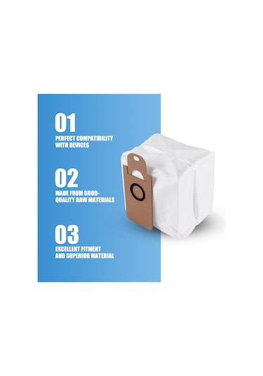 Xurunkeji Amarey A90+ Kendiliğinden Boşalan Robot Süpürge İçin 6'lı Yedek Toz Torbası Paketi