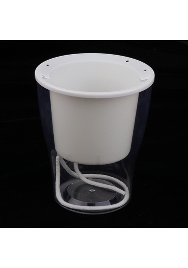 Suntek Magideal Şeffaf Çiçek Kendiliğinden Sulanan Saksı Yuvarlak-130 130 150mm