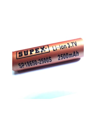 Supex 18650-2600F 3.7V 1800MA Şarjlı Li-on Pil Düz Kafa Pil