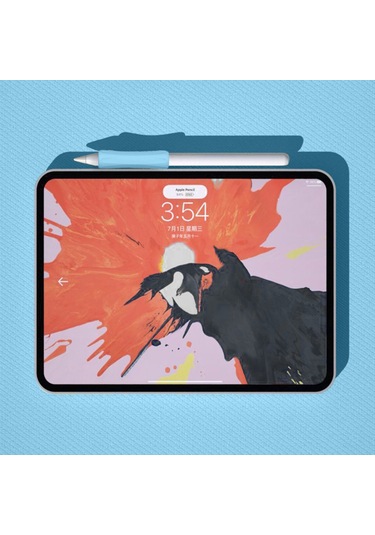 Apple Pencil 1-2 Nesil Pro Usb-c Uyumlu Soft Yumuşak Silikon Kalem Tutucu Zarif Ve Rahat Kullanım Mavi