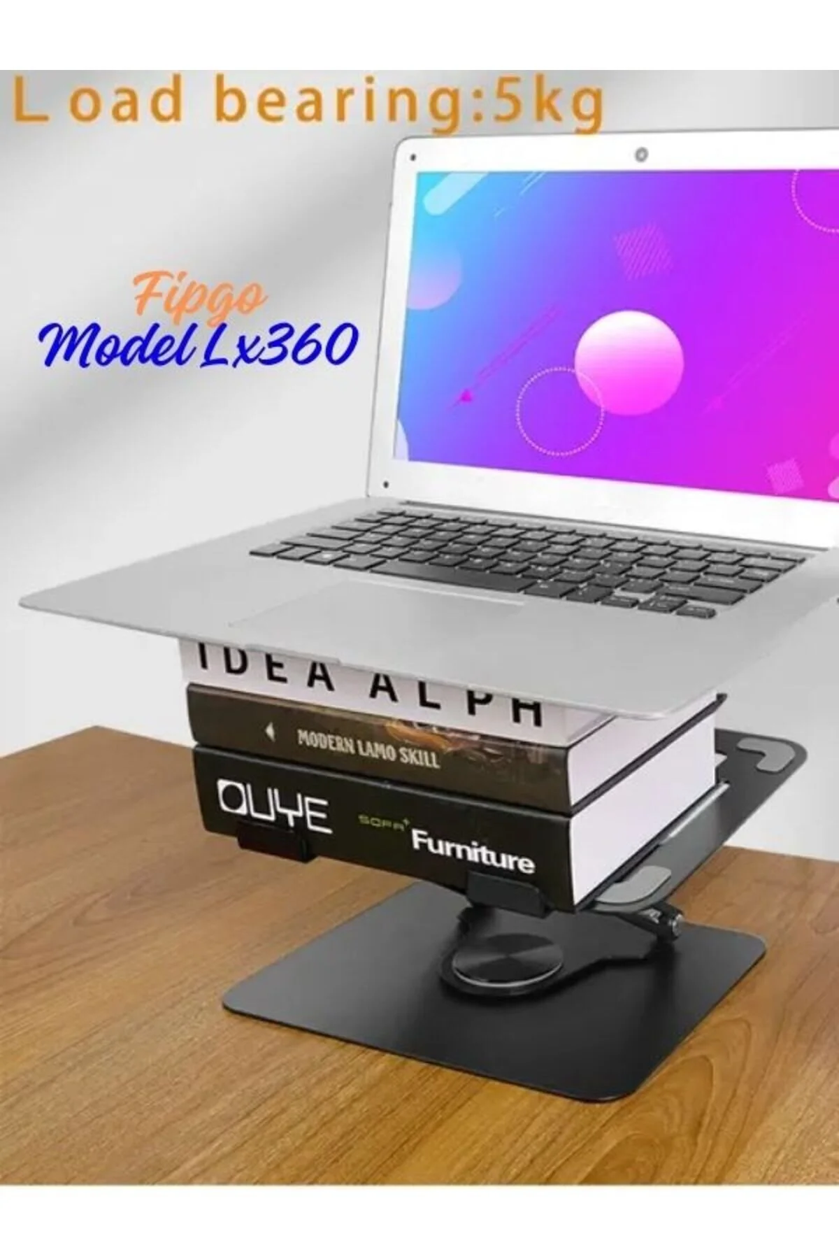 Model Lx360 Ayarlanabilir Katlanabilir 360 Derece Dönenmetal Notebook Laptop Yükseltici Stand