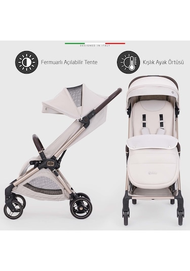 Elele Pilota Premium Kabin Tipi Bebek Arabası Bej