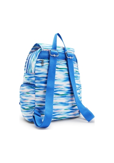 Kıplıng City Zip S Küçük Boy Sırt Çantası Desenli Dıluted Blue Bordo