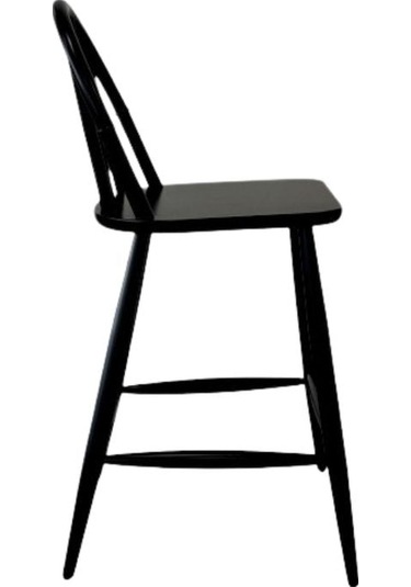 Rustica Ahşap Bar Sandalyesi Siyah