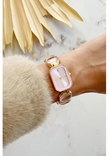 Aosta Pembe Gold Kadın Kol Saati Gold