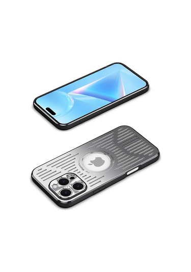 İphone Uyumlu 16 Pro Max Kılıf Arkası Boş Isı Dağıtıcı Alüminyum Alaşımlı Telefon Kılıfı