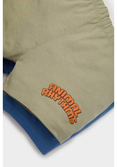 DeFacto Erkek Bebek Esnek Belli Baskılı 2'li Şort E6925A525SMBE389 Mavi