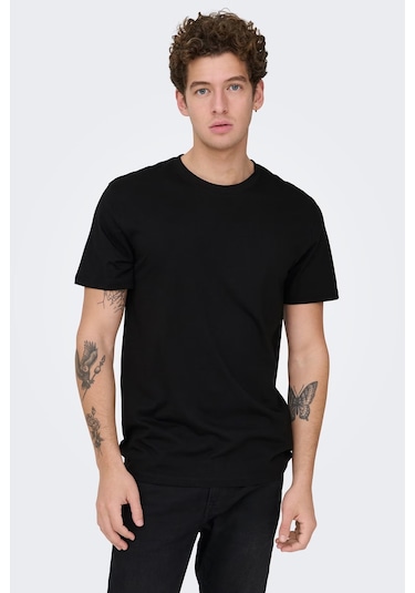 Only & Sons Erkek T Shirt 22025208 Siyah