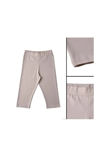 Kız Çocuk Diz Altı Mevsimlik Tayt-12615 Bej