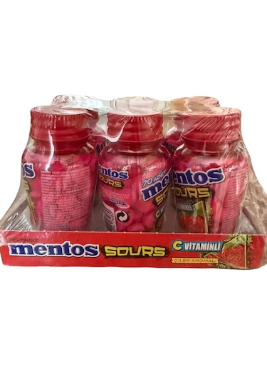 Mentos Sours C Vitaminli Çilek Sakız 49 G 6 Adet