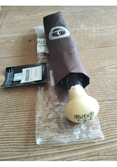 Mercedes Benz Kemik Vites Topuzlu Şemsiye Kahverengi