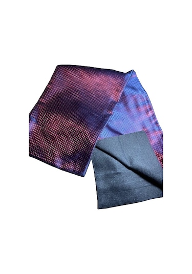 Bordo Mavi Çizgili Saten Ince Kaşmir Doku Yeni Nesil Fular Atkı 001