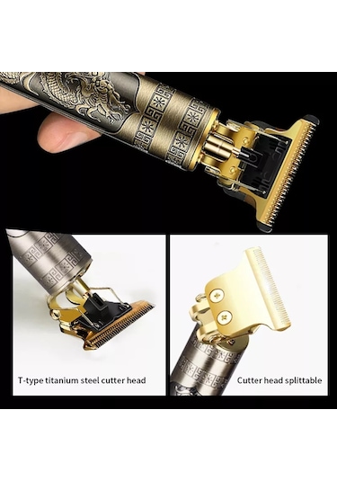 Vintage T9 Dragon Profesyonel Şarjlı Çok Fonksiyonlu Tıraş Makinesi