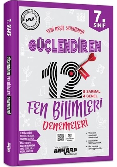 Ankara Yayıncılık 7. Sınıf Fen Bilimleri Güçlendiren 12 Deneme Sı