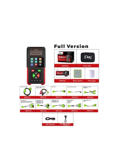 M200 Pro Master Motosiklet Arıza Tespit Cihazı Full Set 25 Adet Kablo Set