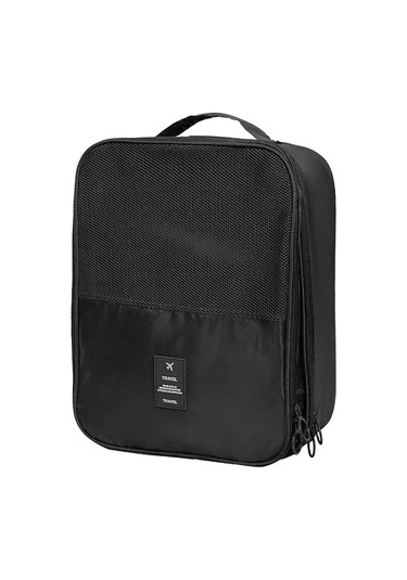 Su Geçirmez Saklama Çantası Tekerlekli Kutu Aksesuarları Bavul Düzenleyiciler Taşınabilir Ayakkabı Çantası Ev Siyah