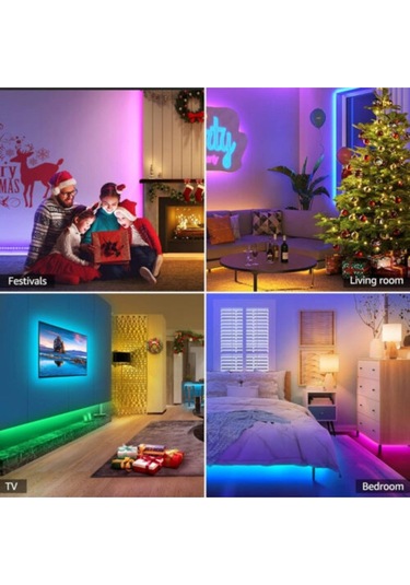 2.5 Metre 16 Renk Kumandalı Renk Değiştiren Rgb Şerit Led Işık Seti Sb-6544