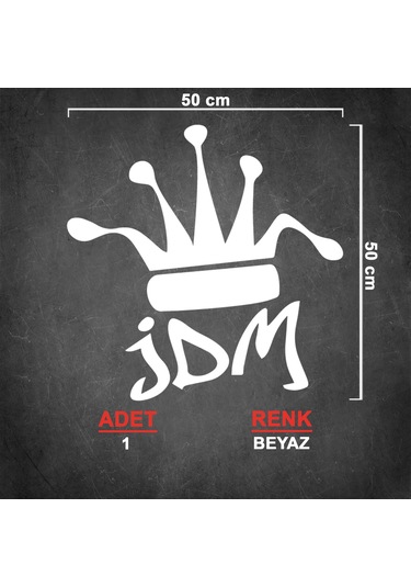 Jdm Panda Sticker - Jdm Sticker - Oto Sticker - 50cmx50cm - Beyaz