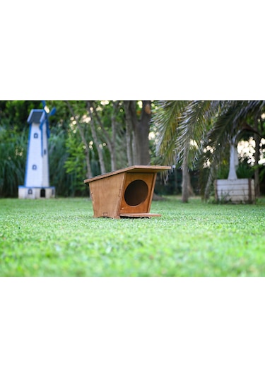 MANDU Ahşap Mini Kedi Evi (Yeni Doğan evi)