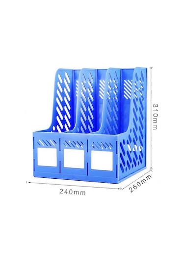 Ganzhoushop Ofis Dolabı 2 Parça Plastik Saklama Kutusu Dosya Depolama Masa Düzenleyici Kutu Sıralama Kutusu Dergi Rafı 3 Bölme