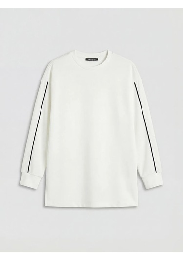 Lc Waikiki Beyaz Bisiklet Yaka Soft Touch Kadın Sweatshirt