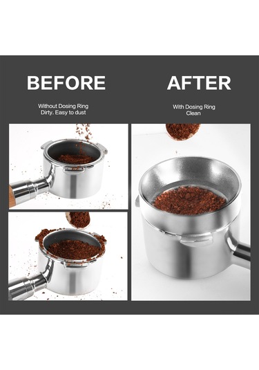 Geeksen Manyetik Alüminyum Kahve Dozaj Halkası - 51mm Gümüş, Pratik Ve Dayanıklı Gümüş