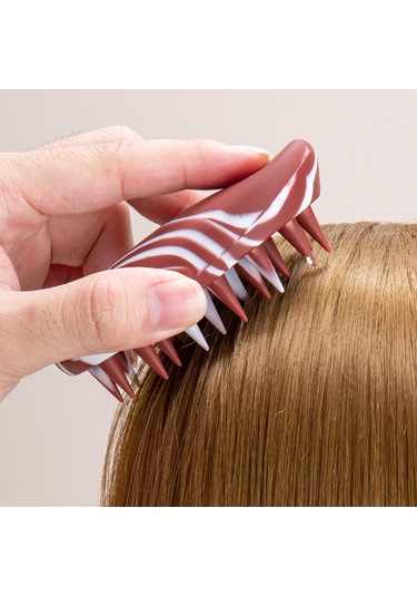 Suntek Saç Derisi Masaj Aleti Yıkama Bakım Fırçası Ev Banyo Kahverengi