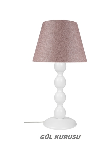 7 Renk Büyük Boncuk Abajur Beyaz Ayak Diğer