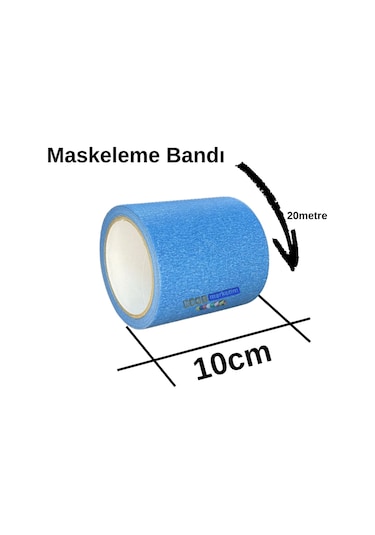 Maskeleme Kağıt Bant Geniş Taban Bandı 100mmx20mt Mavi