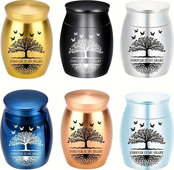 Fochsia 1 Adet Evcil Hayvan Küllüğü, Altın Sarısı Alüminyum Küllük Ve Anı Kutusu