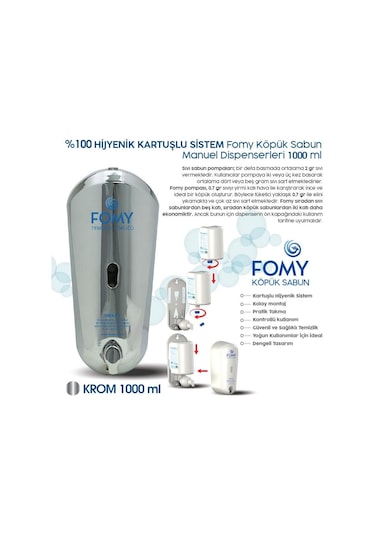 Fomy Köpük Sabun Krom Dispenser 1000 Ml-79