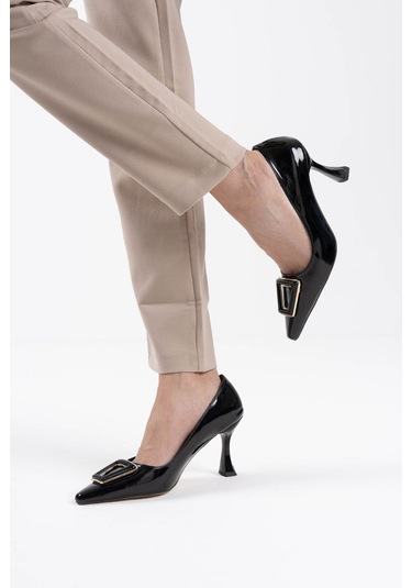 Nora Kadın Siyah Rugan Ayakkabı Muhtelif