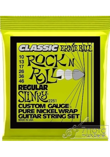 Ernie Ball P02251 Elektro Gitar Teli 10-46 Regular Slınky Classıc