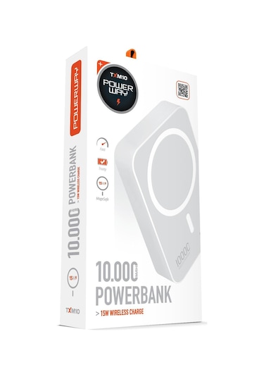 15w İphone 13 Pro İleuyumlu Magsafe Destekli Beyaz Powerbank- Stand 10000mah Txm10 BEYAZ
