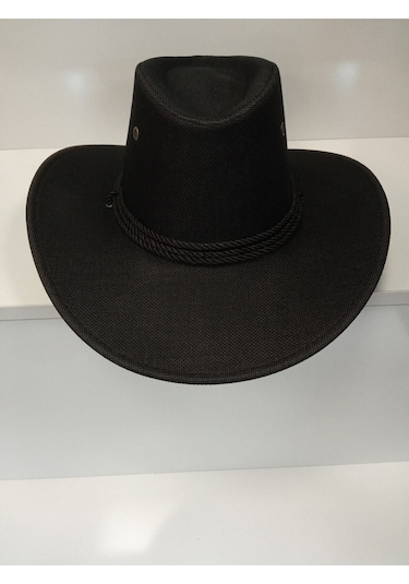 Suyutti Arıcı Store Yeni Sezon Geniş Model Siyah Hasır Kovboy Şapka Siyah
