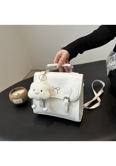 Lyon Basit Ve Taze Beyaz Sırtçantası Beyaz