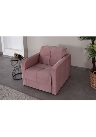 Kilim Mobilya Adonis Tekli Refakatçi Koltuğu Tek Kişilik Yatak Olabilen Koltuk Pembe