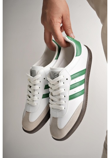 Muggo Jabbar Unisex Ortopedik Günlük Garantili Bağcıklı Yürüyüş Koşu Sneaker Spor Ayakkabı Yeşil