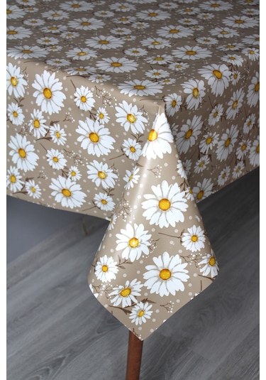 Elyaf Silinebilir Pvc Muşamba Masa Örtüsü 1754-1 Minipapatya Kahverengi