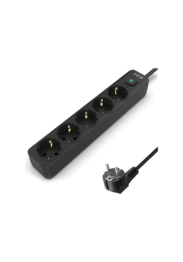 Inca Ipw-44sy 5 Port Akım Korumalı Led Tuşlu Priz 1.5m - Siyah