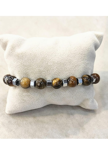 Nursaat Captiva Stell 3.Lü Set Doğaltaş Erkek Bileklik Seti N11.70196 Siyah