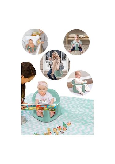 Bebek Destekli Banyo Oturağı - Vakum Tabanlı Bebek Mama Oturağı - Yeşil